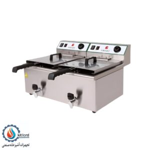 سرخ کن برقی دو لگن 24 لیتری با شیر تخلیه اسمارت (SMART)