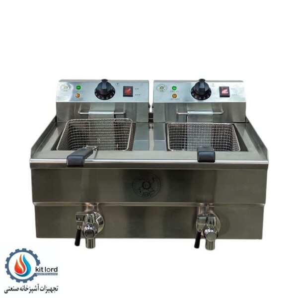 سرخ کن برقی دو لگن 20 لیتری با شیر تخلیه آبا - Image 3