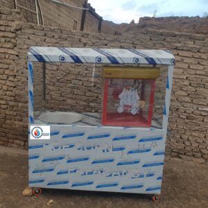 ارابه دو کاره پفیلا پاپ کرن ساز و پشمک ساز بدنه استیل سبک مدرن